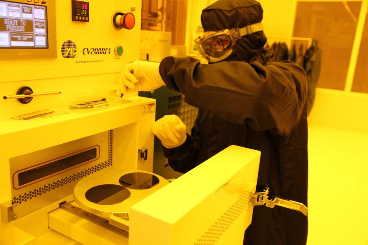 Working on equipment in a cleanroom