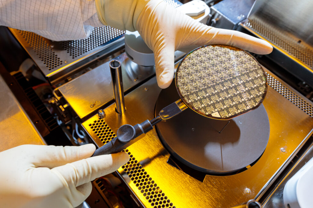 Photo of a semiconductor wafer